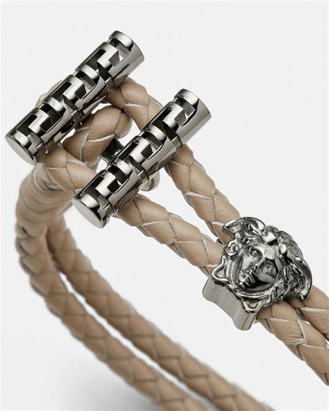 versace leather medusa bracelet|versace medusa braided bracelet.